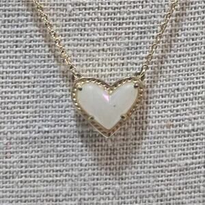 Kendra‎ Scott White Ari Heart Gold Plated Necklace